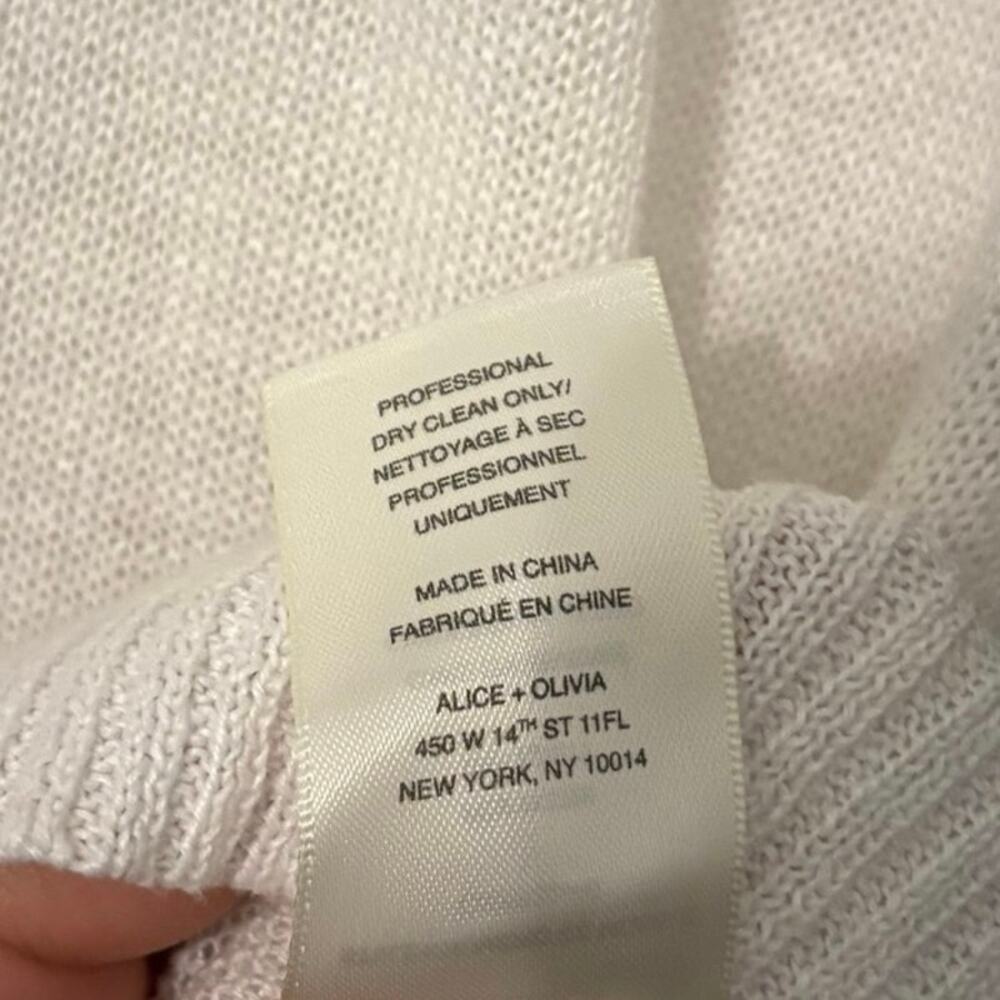 Alice + Olivia White 100% Linen Base Knit Tank Top Blouse Size XS - Picture 5 of 5